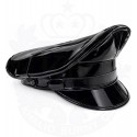 Black Glossy Patent Leather Officer Cap 