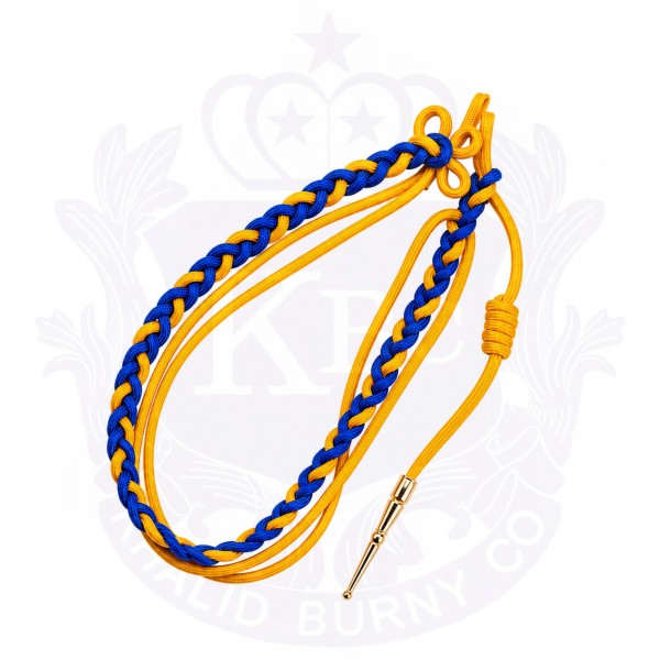 Blue & Gold Ceremonial Shoulder Cord with Metal Tip