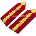 red and gold embroidered military collar patches