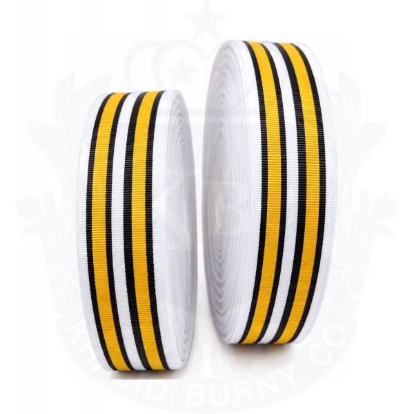 Yellow and Black Striped Woven Grosgrain Craft Ribbon