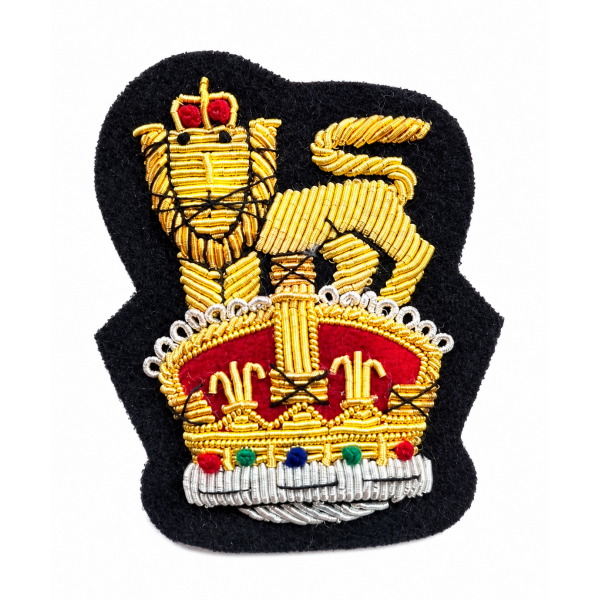 Hand Embroidered Royal Lion Bullion Blazer Badge