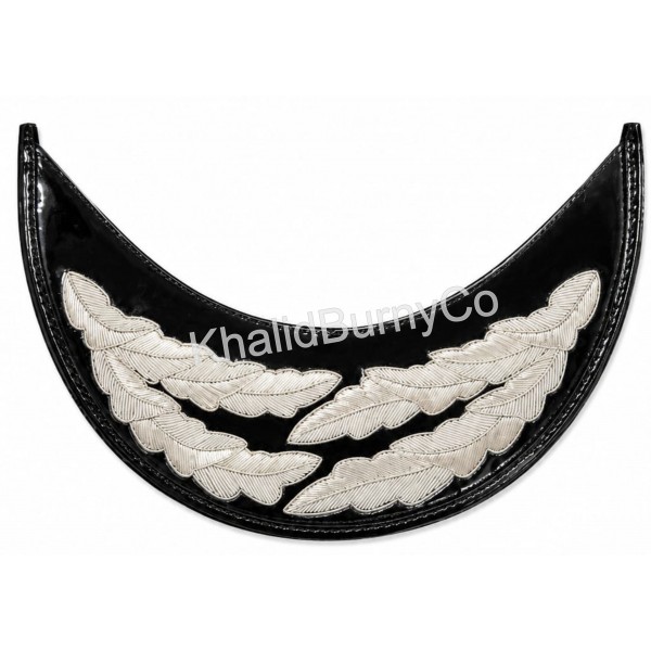 Visor Cap Peaked in Hand Embroidery White Bullion Wire