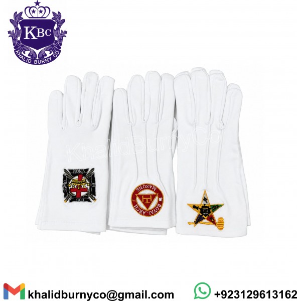 White Masonic Gloves